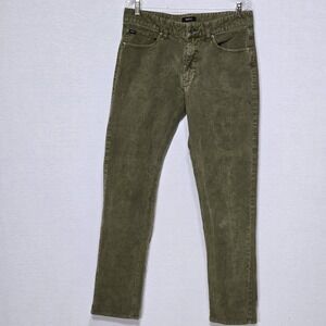 RVCA Daggers Fit Corduroy Pants Straight Leg Size 32 Inseam 31in Olive Green